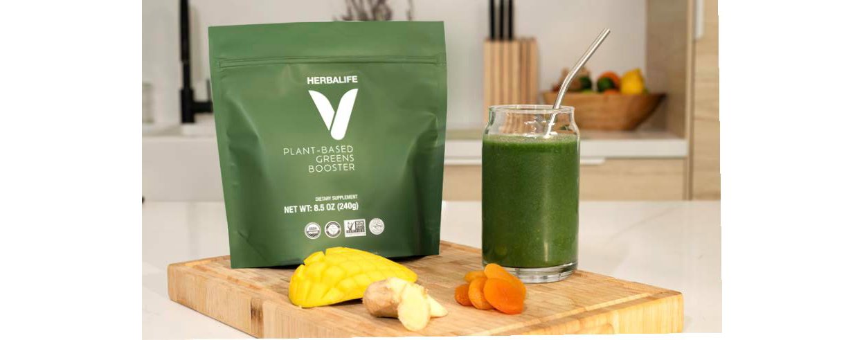 An Apricot Mango Smoothie With Herbalife V Plant Based Greens Booster Recipe for the Herbalife V Launch Recipes